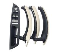 FAHBSTR Set maniglie Per BMW X5 X6 E70 E71 E72 2007-2014 LHD Maniglia Interna Porta Rivestimento In Pelle Set Completo(Creamy)