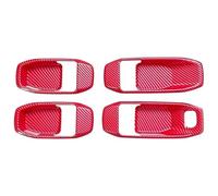 FAHBSTR Telaio Trim per J&eep per Wrangler JL per Gladiator Jt 2018-2024 Adesivi per Maniglia Interna della Portiera 4 Pezzi(Red Carbon Fiber Look)