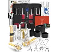 FAHEFANA 38+4 Pezzi Set Grimaldelli, [2023 Versione Aggiornata] Lockpicking Set con 4 Serrature Trasparenti e 4 Manicotti Neri, Manuale di Sblocco per Principianti e Fabbri Professionisti