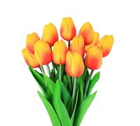 Fahibin 12 pezzi Tulipani Finti Realistici,Fiore Finto Tulipano,Tulipani Artificiali,Bouquet di Tulipani Artificiali,per camera da letto, feste, matrimoni, giardino