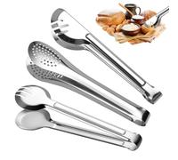 Fahibin 3 Pezzi Pinze per insalata in acciaio inox, Pinza da Cucina Lunga per Alimenti, Multifunzionale Pinza Cucina Acciaio Inox per Cucina Insalate, Barbecue, Cubetti di Ghiaccio