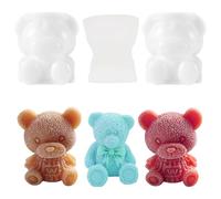 Fahibin 3 Pezzi Stampo in silicone a forma di orsacchiotto 3D, Stampo per orso 3D, Stampi per Orsi di Ghiaccio,stampi orsetto cioccolato Stampi In Silicone 3d Per Orsetti