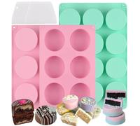 Fahibin 3pezzi stampo rotondo per cioccolato, Stampo cilindrico in silicone per caramelle, Stampo cilindrico in silicone per cake pops, sapone, cioccolato, bombe da bagno, cheesecake, 2 raschietti