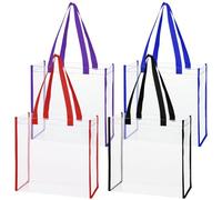 Fahibin 4pcs Borsa da Spiaggia PVC,Borsa Trasparente Approvata Dallo Stadio,Per Il Campeggio, Lo Sport, La Palestra, Gli Uomini, Le Donne