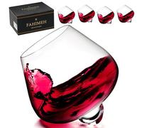 FAHIMEH Bicchieri Rum, Cristallo Rotanti Senza Stelo Set da 4pc 200ml | Degustazione, Vetro Inclinati, per Whisky Cognac Vino Liquore Brandy Cocktail Grappa, Personalizzazione Regalo