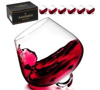 FAHIMEH Bicchieri Rum, Cristallo Rotanti Senza Stelo Set da 6pc 200ml | Degustazione, Vetro Inclinati, per Whisky Cognac Vino Liquore Brandy Cocktail Grappa, Personalizzazione Regalo