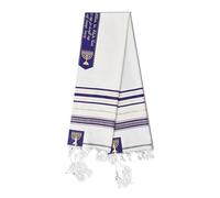 Fahoujs 180 Cm Frange Preghiere Sciarpa Tallit Con Fatti A Mano Zitzit Bordi E Modello Ricamato Per Gli Uomini Donne Evento Religioso Messianico Tallit Preghiere Sciarpa, Lilla, Taglia unica