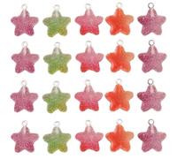 Fahoujs 20pcs Colore Misto Orso Cuore Stella Charm Ciondolo In Resina Versatile Per Gioielli Fatti A Mano E Portachiavi Ornamenti Componenti Gioielli, Taglia unica, come descritto