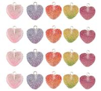 Fahoujs 20pcs Colore Misto Orso Cuore Stella Charm Ciondolo In Resina Versatile Per Gioielli Fatti A Mano E Portachiavi Ornamenti Componenti Gioielli, Taglia unica, come descritto