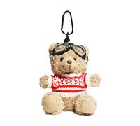 Fahoujs Bellissimo ciondolo a forma di orso pilota per borse e scatti chiave bordo del telefono personalizzato decorazione animale matrimonio favore, Strisce rosse e bianche, Taglia unica