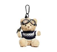 Fahoujs Bellissimo ciondolo a forma di orso pilota per borse e scatti chiave bordo del telefono personalizzato decorazione animale matrimonio favore, Felpa blu e nera, Taglia unica