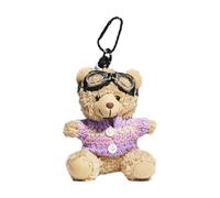 Fahoujs Bellissimo ciondolo a forma di orso pilota per borse e scatti chiave bordo del telefono personalizzato decorazione animale matrimonio favore, Felpa viola, Taglia unica