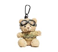 Fahoujs Bellissimo ciondolo a forma di orso pilota per borse e scatti chiave bordo del telefono personalizzato decorazione animale matrimonio favore, Khaki Striped Sweate, Taglia unica