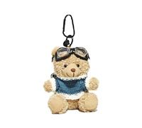 Fahoujs Bellissimo ciondolo a forma di orso pilota per borse e scatti chiave bordo del telefono personalizzato decorazione animale matrimonio favore, Blue And White Splic, Taglia unica