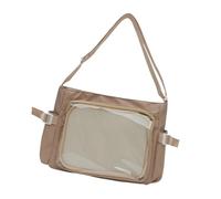 Fahoujs Borsa a tracolla in nylon leggero con cinturino regolabile grande capacità spalla per la scuola di pendolo giornaliera ufficio viaggi organizzatore spaziale del lavoro, cachi
