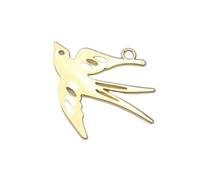 Fahoujs Ciondolo a forma di uccello aperto leggero Ciondolo a forma di uccello liscio Fornitura di gioielli elettropati per artigianato creativo Elegante ciondolo a forma di uccello, Taglia unica