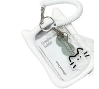Fahoujs Clear Bus Card Sleeves - Custodia per carte di credito, per gatti, per carte di credito, per gatti, bianco