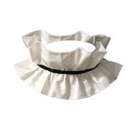 Fahoujs Collare in finta pelle traspirante e rimovibile con design arricciato, legami verso il collo, per Halloween, feste e matrimoni, Halloween, cosplay, vittoriano, finto colletto, 8 cm di