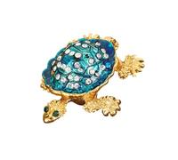 Fahoujs Custodia Portatile per Gioielli con Tartarughe con Meccanismo Bloccaggio. Struttura in Metallo per Organizzatori in Lega Organizzazione Protettiva