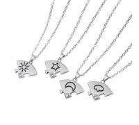 Fahoujs Design geometrico minimalista, collana con stelle di luna di sole, nuvole decorative, per tutti i giorni, uso quotidiano, Four piece set, come descritto, come descritto