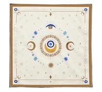 Fahoujs Divinazioni, tovaglia con motivo a luna oculare, astrologia, carta dei tarocchi, in tessuto altario, accessorio da tavolo per occhi e luna, motivo tarocchi, motivo spirituale