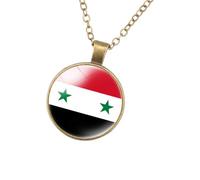 Fahoujs Elegante Bandiere Siriane Ciondolo Collana Simboleggia Orgoglio Nazionale E Identità Culturale In Materiali Solidi Casual Wear Collana Bandiera Siriana