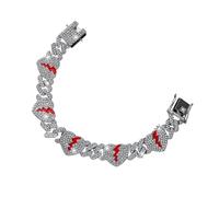 Fahoujs Elegante catena alla moda del cuore con il braccialetto scintillante di disegni del cuore per le feste