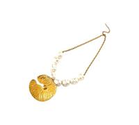 Fahoujs Elegante collana con ciondolo ispirato alla marina con perle di imitazione allergica resistente alla moda gioielli luce natura ispirata, Taglia unica, come descritto, come descritto