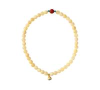 Fahoujs Elegante giades giallo aiuti per il riscaldamento dei fiori, bracciale per l'artigianato gioielli retrò Stili la felicità simbolizzano e armonie vintage stile cinese buddista