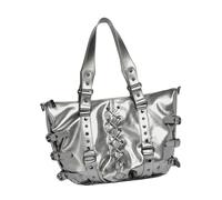 Fahoujs Estetica Grande Capacità Borsa A Tracolla In Pelle PU Punk Rivetti Croce Associazione Legami Borsa A Tracolla Per Pendente Donna, argento