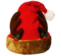 Fahoujs Funny Christmas - Cappellino natalizio con pizzo di renna, evento formale, festival, per feste di vacanza, renna