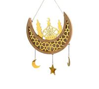 Fahoujs Lune LED in Legno Ornamento per atmosfere mistiche casa e Feste Luce soffusa Facile da Usare Accessorio da Appendere Romanticismo