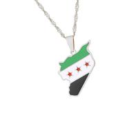 Fahoujs Lunghezza regolabile Collana con ciondolo della carta della Siria collana della moda artigianale per l'amore di viaggio simbolo della cultura pendente disponibile