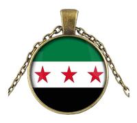 Fahoujs Moda Bandiere Siriane Ciondolo Collana L'Orgoglio Culturale E Nazionale Usare Il Tempo Sono Eleganti Abiti Regali Commemorativi Collana