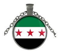 Fahoujs Moda Bandiere Siriane Ciondolo Collana L'Orgoglio Culturale E Nazionale Usare Il Tempo Sono Eleganti Abiti Regali Commemorativi Collana