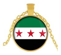Fahoujs Moda Bandiere Siriane Ciondolo Collana L'Orgoglio Culturale E Nazionale Usare Il Tempo Sono Eleganti Abiti Regali Commemorativi Collana