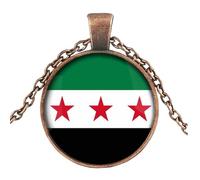 Fahoujs Moda Bandiere Siriane Ciondolo Collana L'Orgoglio Culturale E Nazionale Usare Il Tempo Sono Eleganti Abiti Regali Commemorativi Collana
