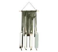 Fahoujs Nappe macramè tessute a mano perline di legno trasduttore da parete per decorazioni domestiche corde di cotone spessore foto display scaffale