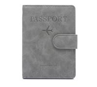 Fahoujs Passaporto PU Pelle Passaporto E Porta Carta Copertura Portafogli Da Viaggio Custodia Organizzatore Per Ticket PU Pelle Blocco Cover Per Affari, grigio, Bellezza di massa