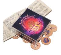 Fahoujs Segno della Strega Pietra Simbolo Sacro con Istruzioni e Borsa per la conservazione Segni divinazione in Legno Pietra Segno guarigione metafisica Set Simboli in Legno Intagliato a Mano con e