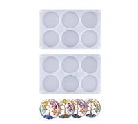 Fahoujs Set di 2 Non Bastone Rotondo Tazze Stuoie Stampi In Silicone Flessibile Sottobicchieri Stampi Per Stampi Epossidici Circolari In Silicone