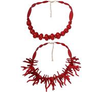 Fahoujs Trendsetting - Collana con coralli irregolari, lunghezza regolabile, accessorio portatile per gioielli