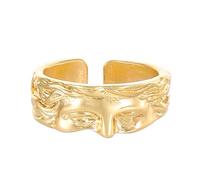 Fahoujs Vintage Ispirato Regolabile Mezzo Viso Anelli Elegante Scultura Mezza Viso Dimensione Regolabile Regalo Aperto Gioielli Per Voi