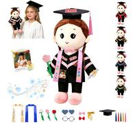FAHOXUMR Bambola Personalizzata Per Laurea Con Cappello E Toga, Peluche Morbida Personalizzata 40cm Con Nome E Foto, Regalo Per Bambini Adulti Dai Diplomati Di Scuola Materna A Universitari