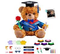 FAHOXUMR Orsacchiotto Di Laurea Personalizzato Con Testo Foto E Data Per La Laurea E Il Compleanno, Graduation Bear Peluche Individuale Per Asilo Scuole Elementari Superiori E Università
