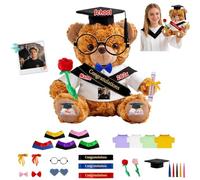 FAHOXUMR Orsacchiotto Di Laurea Personalizzato Con Testo Foto E Data Per La Laurea E Il Compleanno, Graduation Bear Peluche Individuale Per Asilo Scuole Elementari Superiori E Università