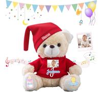 FAHOXUMR Orsacchiotto Personalizzato Neonato Il Mio Primo Peluche Con Testo E Foto, Teddy Bear Regalo Neonato Regalo Natale Regalo Battesimo 25cm