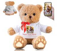 FAHOXUMR Orso di Peluche Personalizzato con Foto Nome Personalizzato, Orsacchiotto Peluche come Regalo Personalizzato per Donne Uomini a San Valentino, Regali Anniversario, Regali di Natale (40 cm)