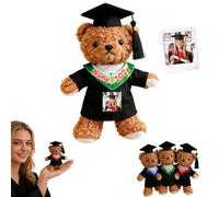 FAHOXUMR Personalizzabile Piccolo Orsacchiotto per Diploma con Foto Testo 12cm, Small Graduation Bear Regalo di Laurea Unico per Lui o Lei Idea Regalo di Laurea Amici e Famiglia Università