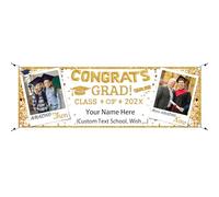 FAHOXUMR Striscione Personalizzato, Striscione di laurea Banner Personalizzato come Decorazioni per la Festa Laurea, Regali Personalizzati come Regali di Laurea per i Laureati (180 x 60cm)